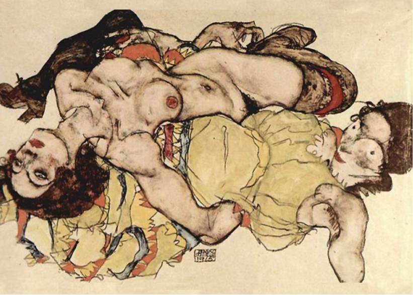 Figure 2: Egon Schiele, <em>Zwei Mädchen, in verschränkter Stellung liegend</em> (1915)